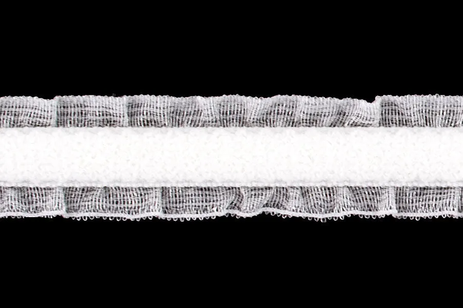 1/2"  White Ruffled Lingerie Strap Elastic