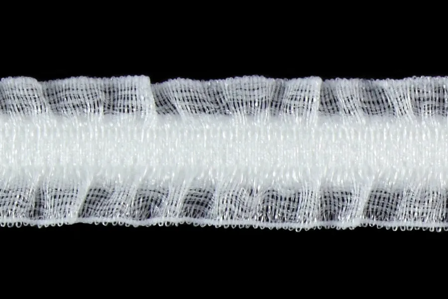 1/2"  White Ruffled Lingerie Strap Elastic