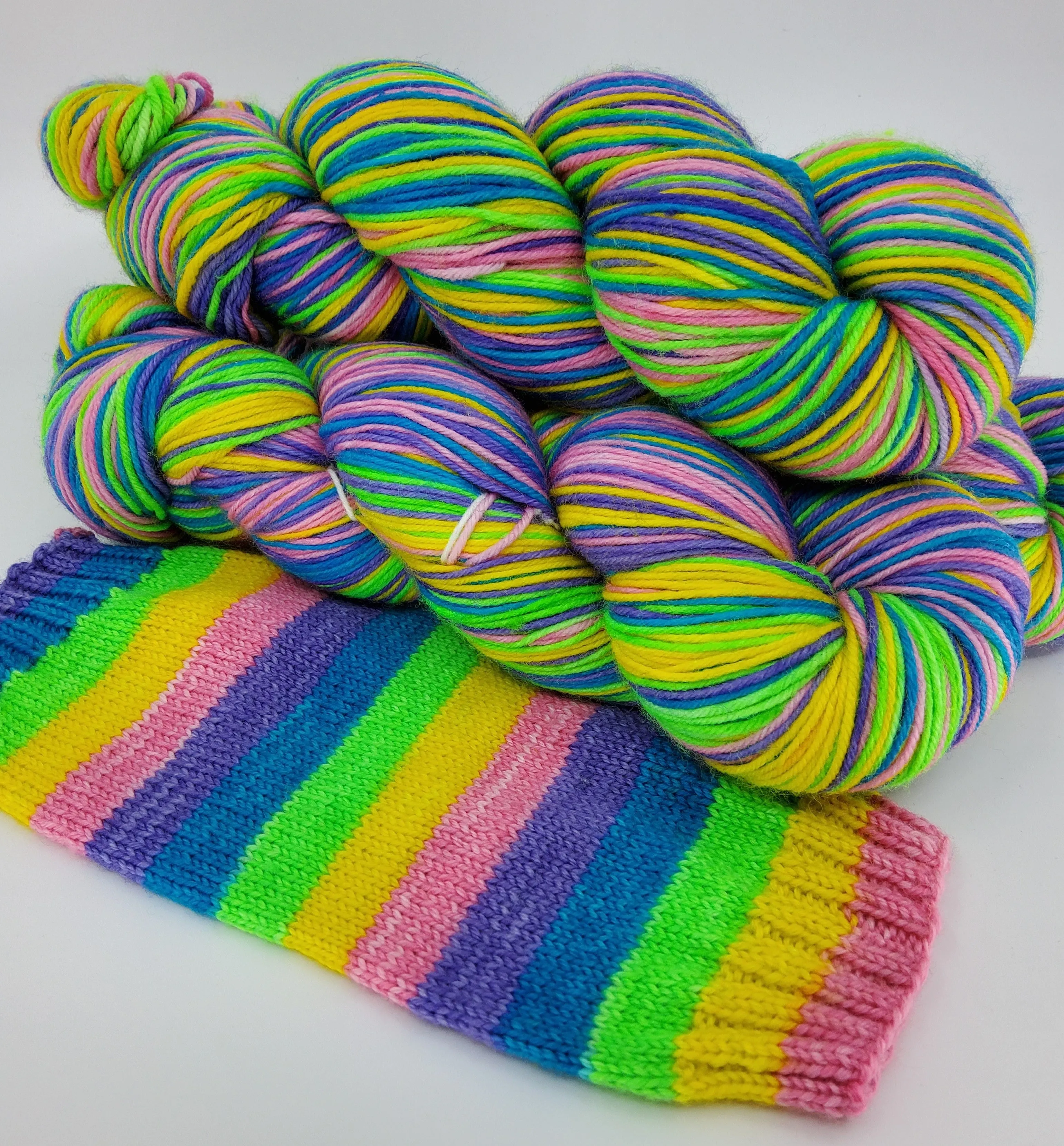 5 Rainbow Sherbet - Self-Striping - MS Sock 100