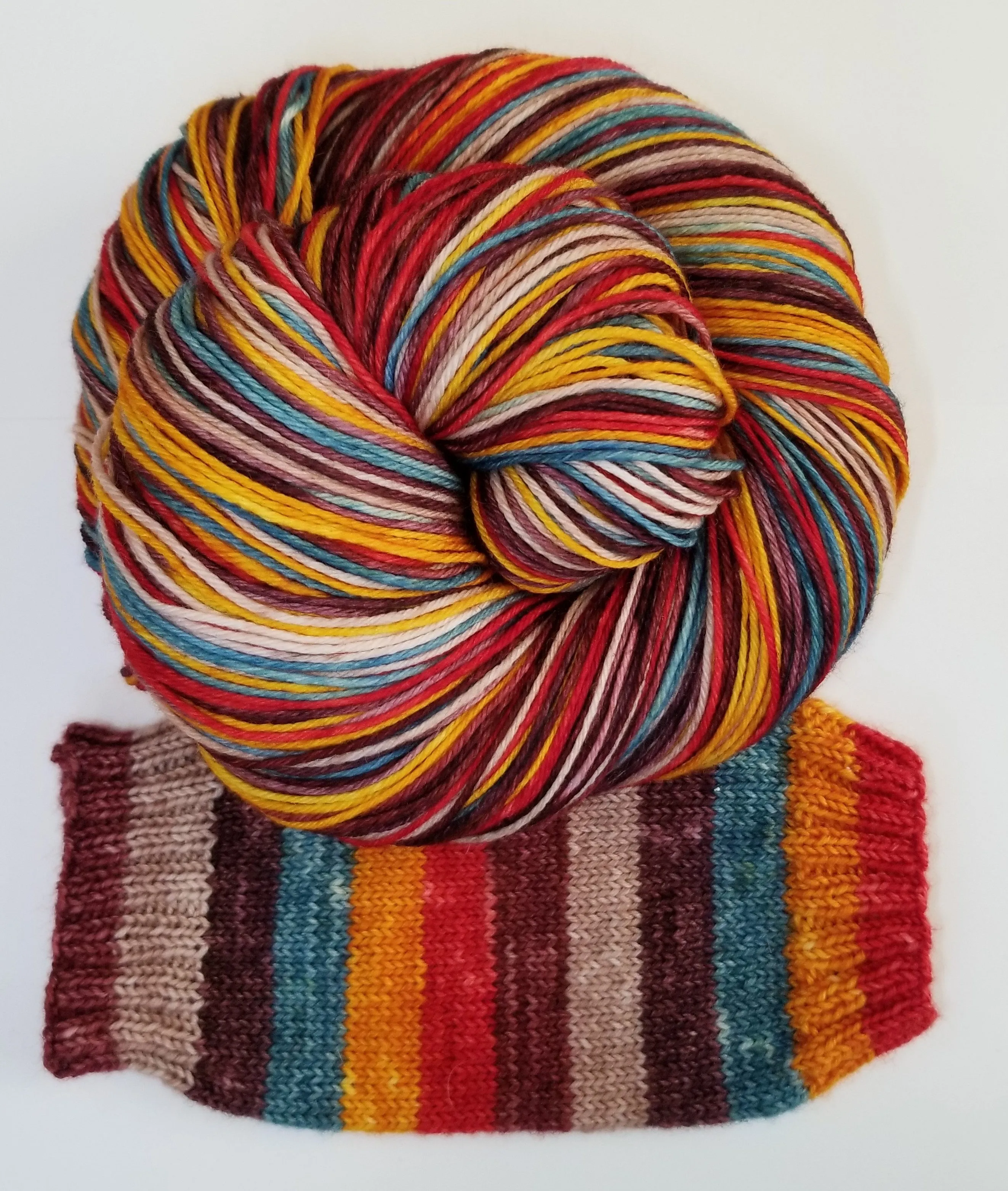 6 Fall Foliage - Self-Striping - MS Sock 100