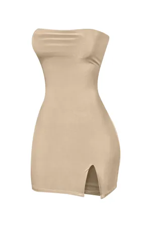 Abba Mini Tube Dress (Taupe Brown)