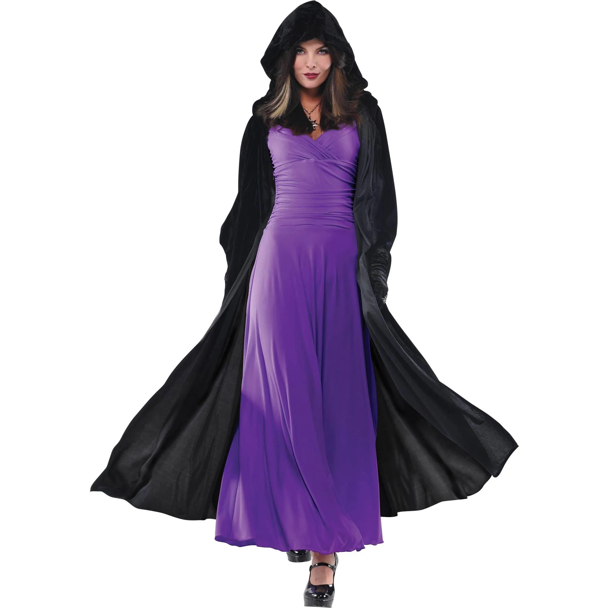 Adult Gothic Black Hooded Cape