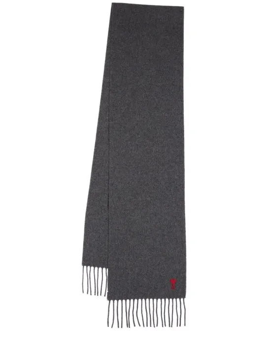 AMI Paris   Adc logo wool scarf 