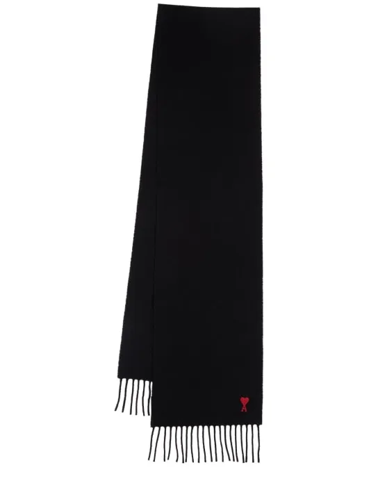 AMI Paris   Adc logo wool scarf 