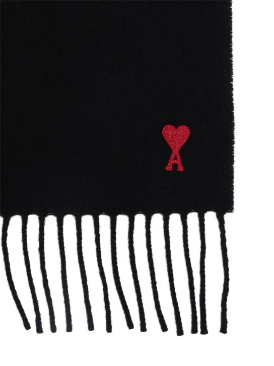 AMI Paris   Adc logo wool scarf 