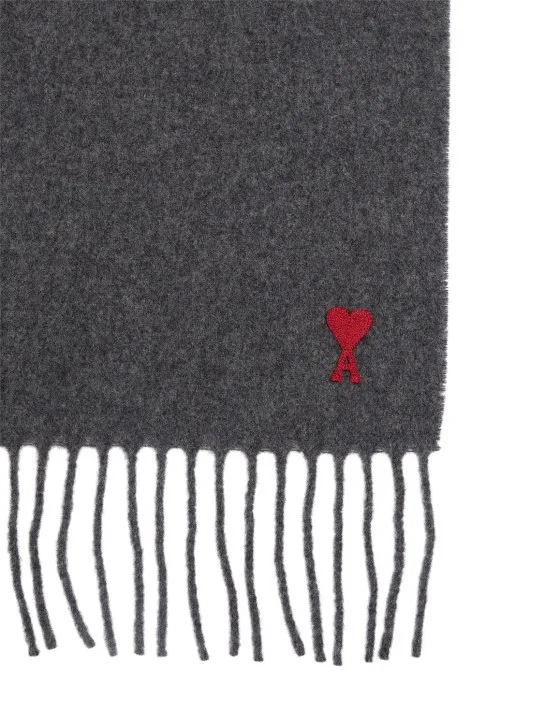 AMI Paris   Adc logo wool scarf 