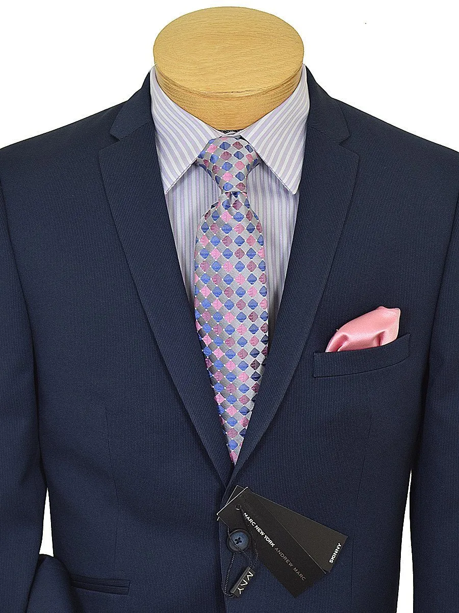 Andrew Marc 19448 65% Polyester / 35% Rayon Boy's 2-Piece Trim Fit Suit - Fine Line - Navy