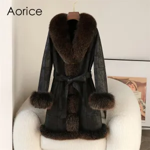 Aorice Winter Long Rabbit Fur Coat- CT275 Aorice Winter Long Rabbit Fur Coat- CT275
