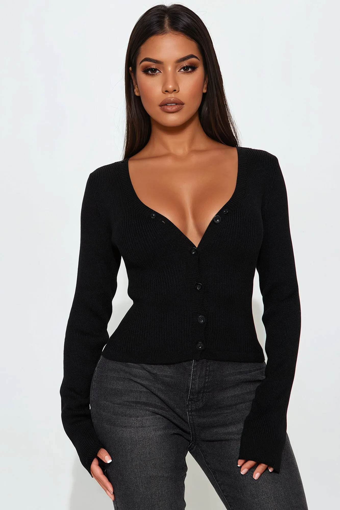 Aspen Chic Faux Fur Cardigan - Black
