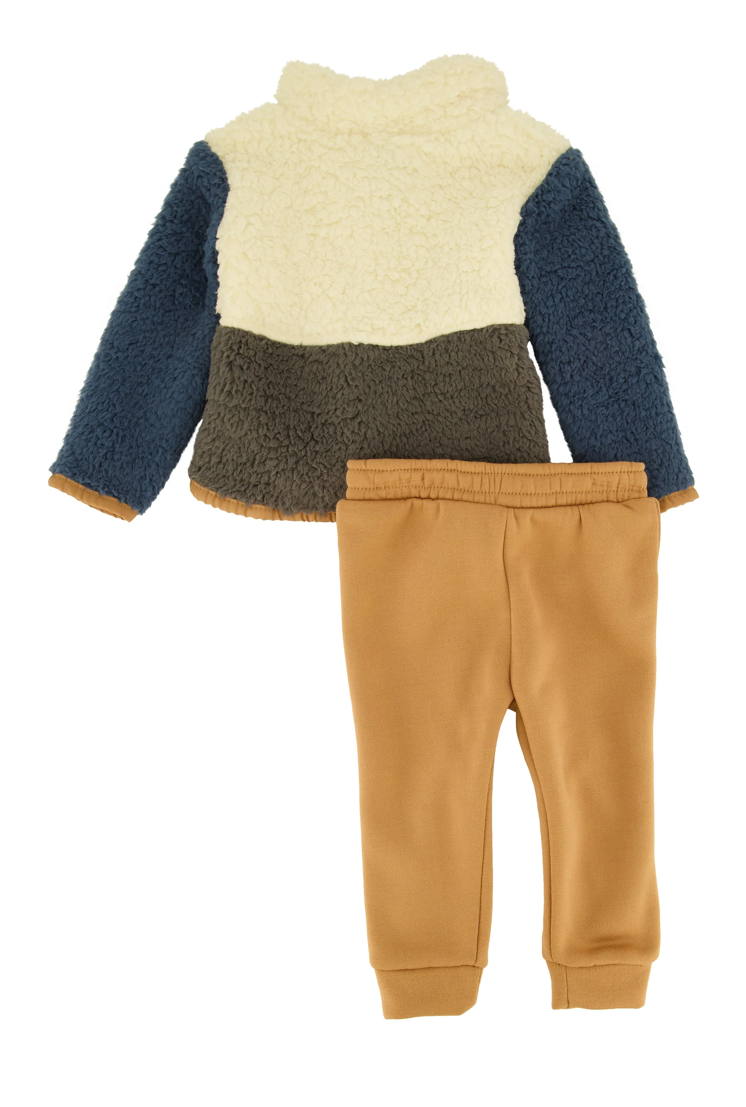 Baby Boys 12-24M Color Block Sherpa Jacket and Joggers