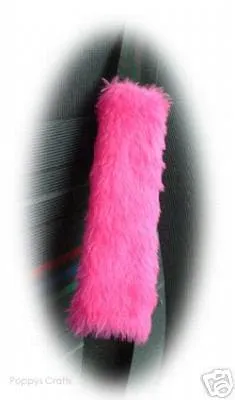 Barbie pink fuzzy faux fur car seatbelt pads 1 pair