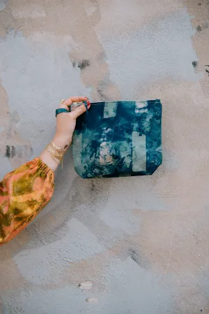 Batik Zipper Clutch - Brushstrokes