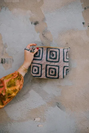 Batik Zipper Clutch - Concrete Jungle