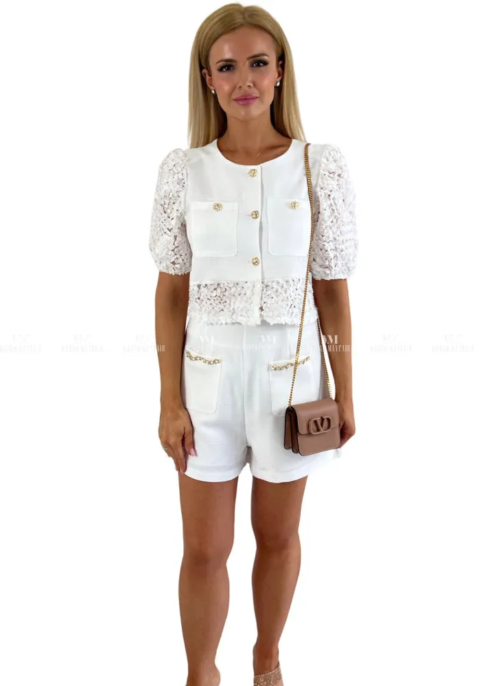 Bethany White Shorts Set
