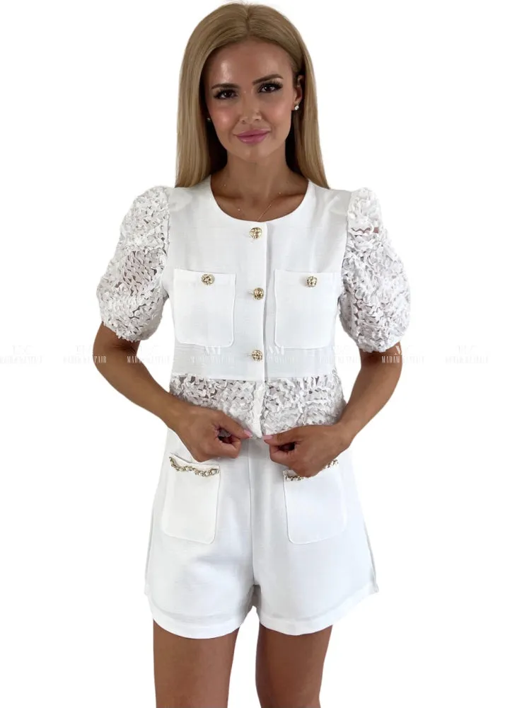 Bethany White Shorts Set