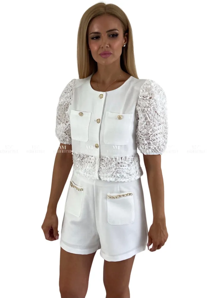 Bethany White Shorts Set