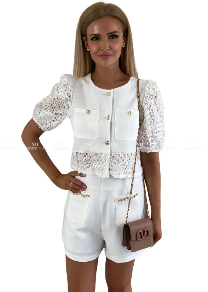Bethany White Shorts Set
