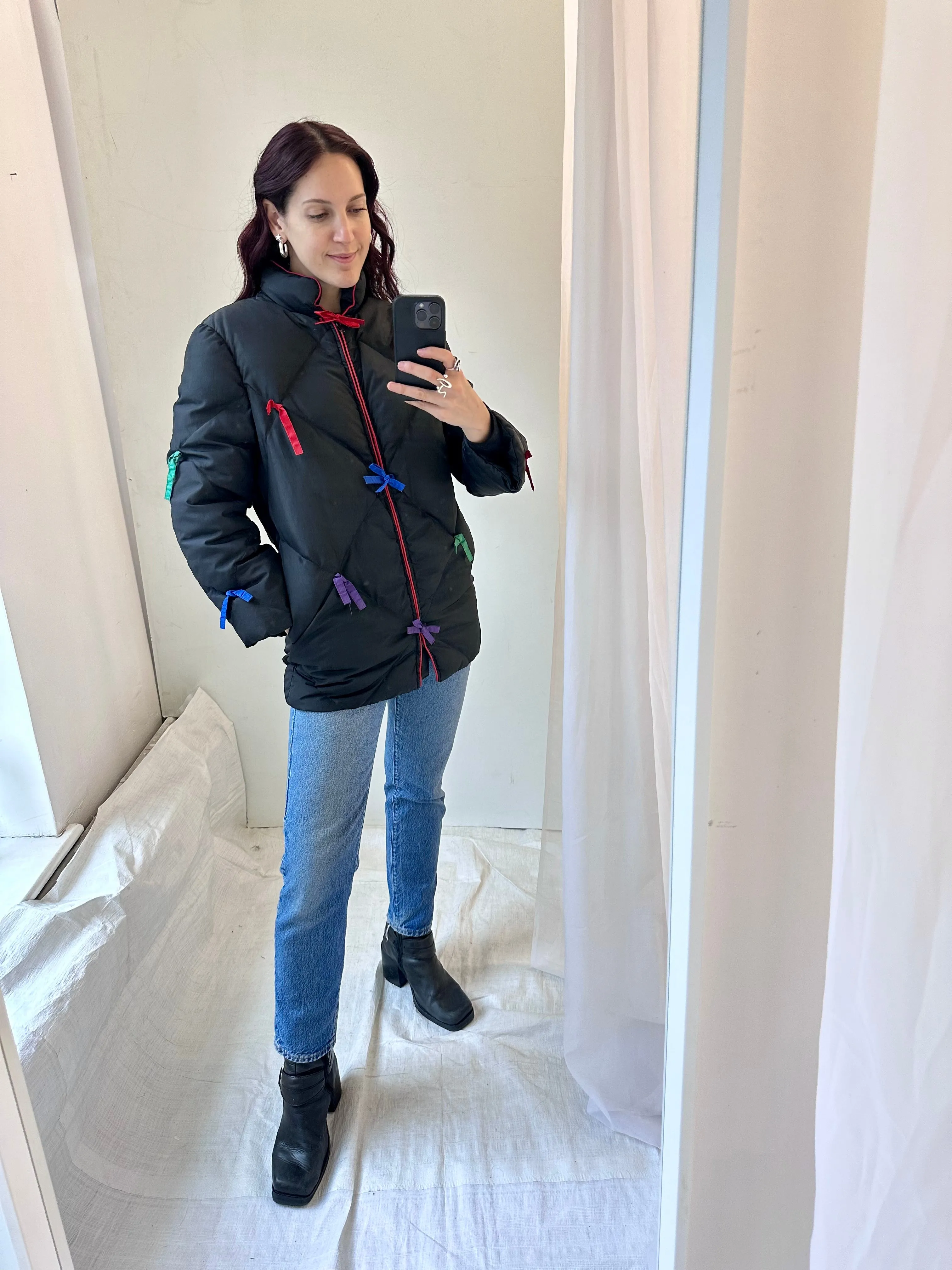 Bill Blass Ribbon Quilted Puffer Jacket