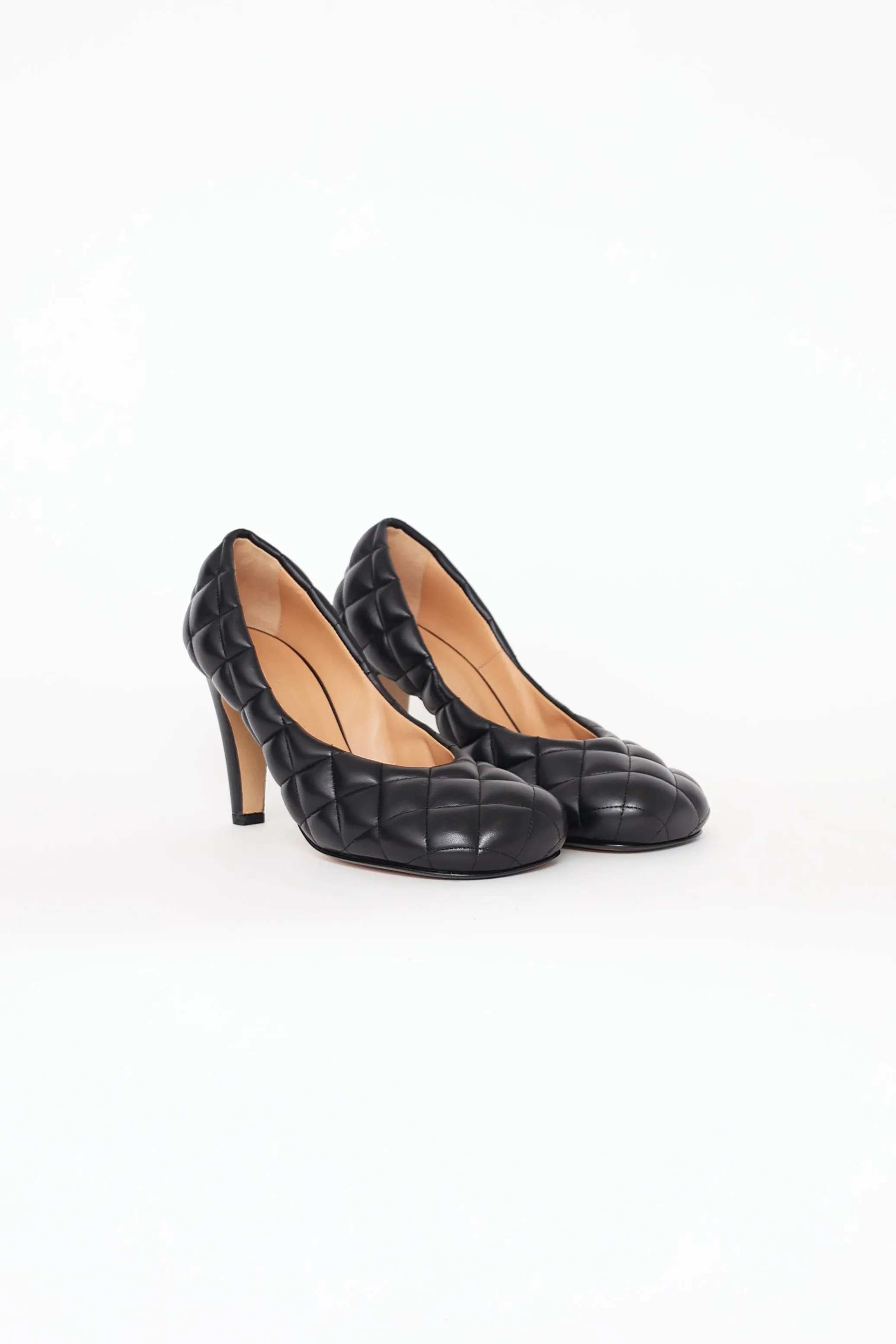Black Padded Bloc Pumps