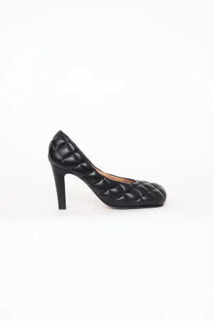Black Padded Bloc Pumps
