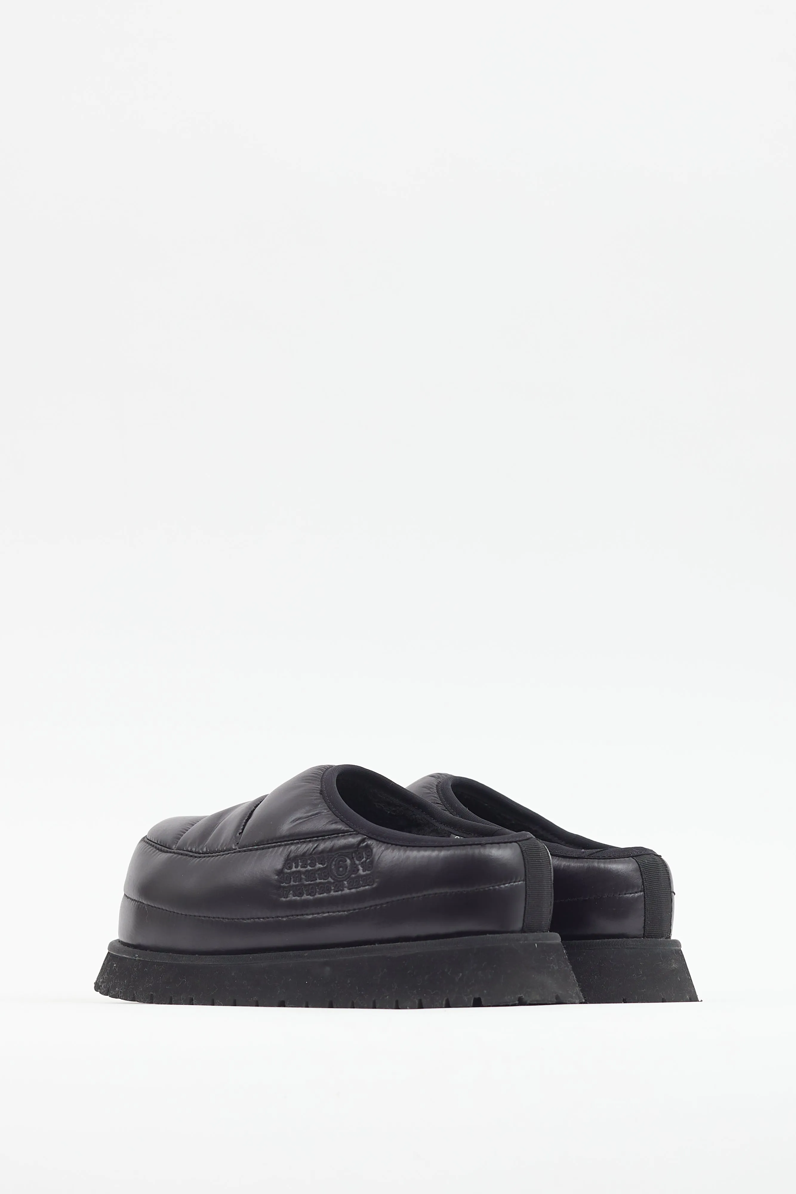 Black Padded Platform Mule