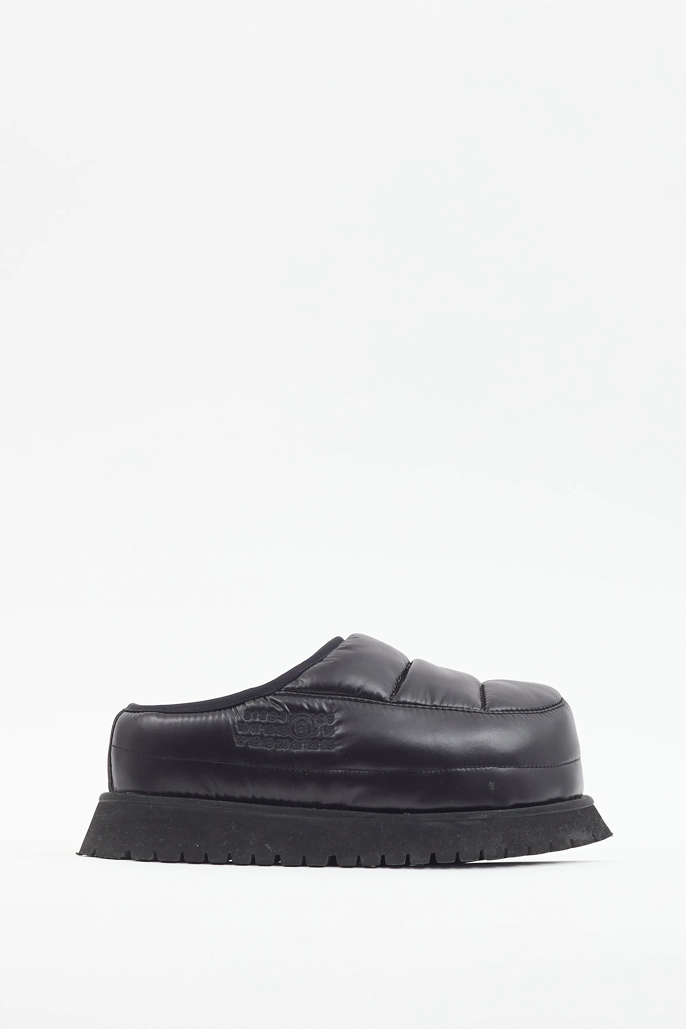 Black Padded Platform Mule