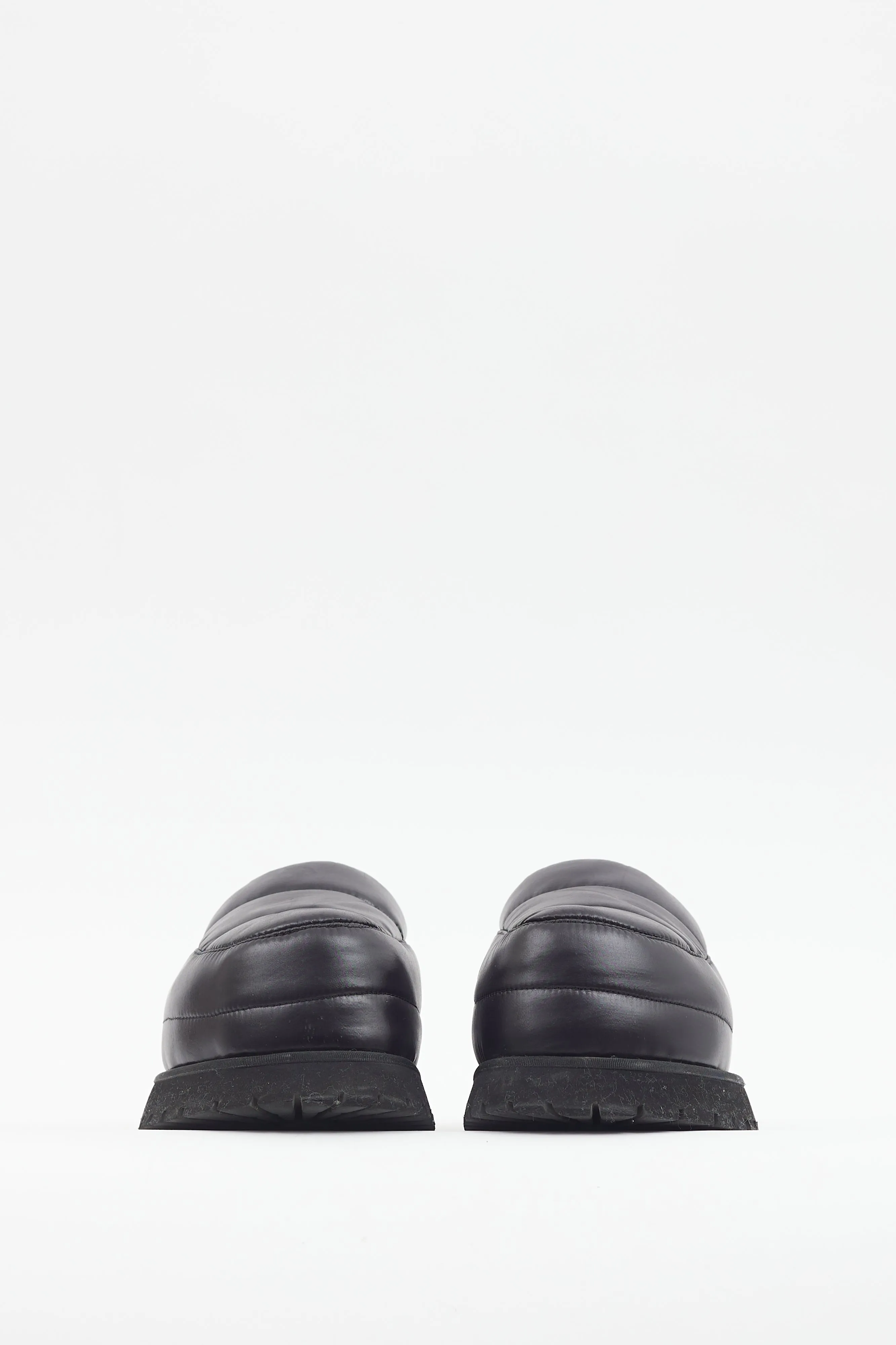 Black Padded Platform Mule