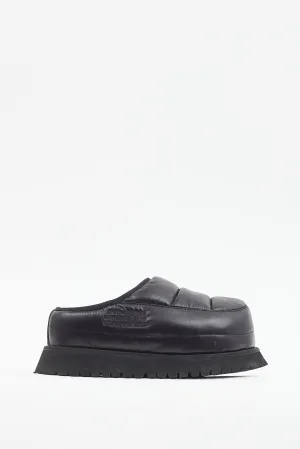 Black Padded Platform Mule
