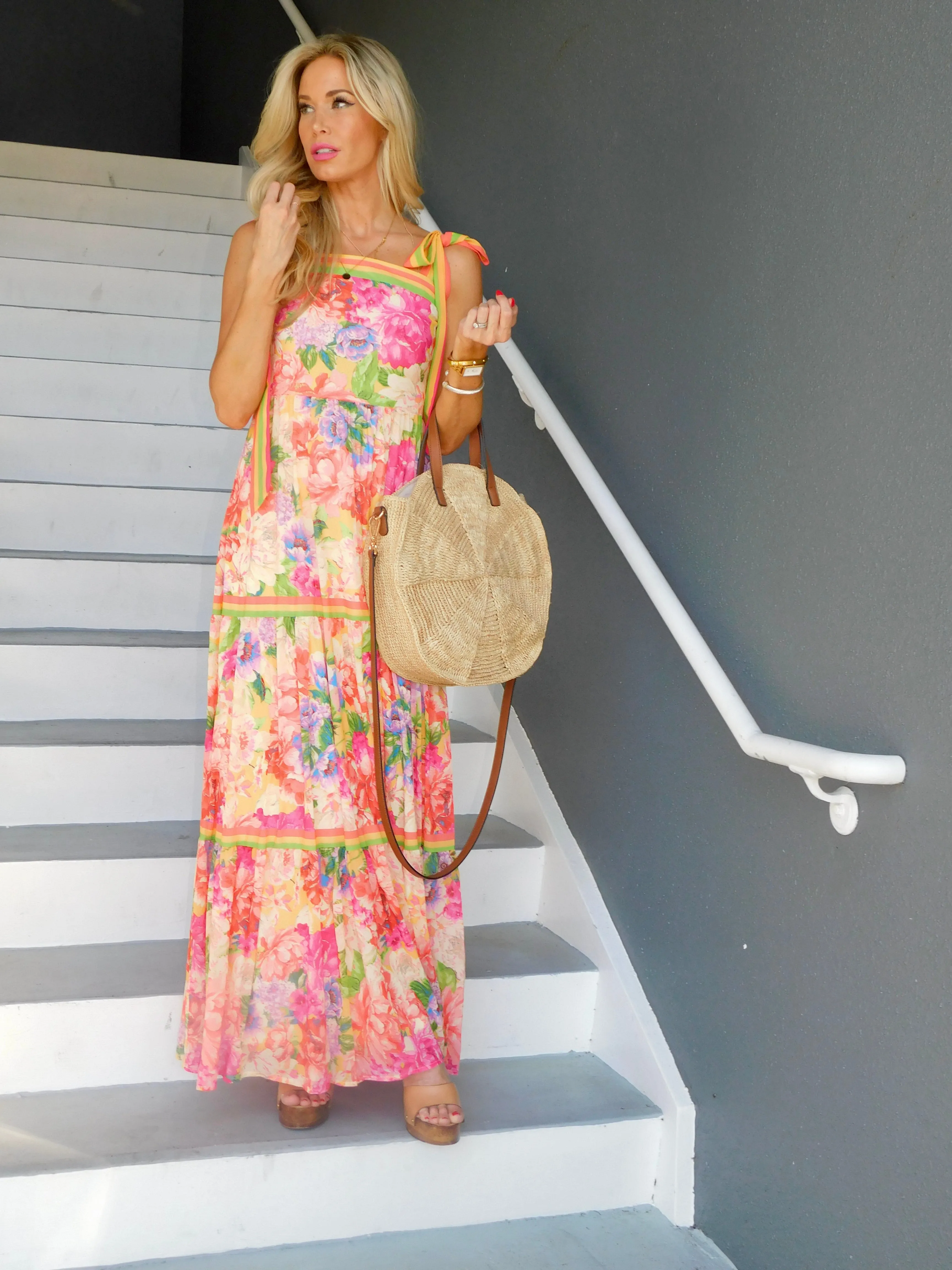 Botanical Print Maxi Dress