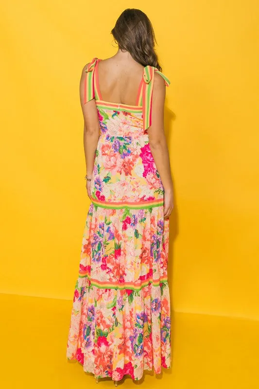 Botanical Print Maxi Dress