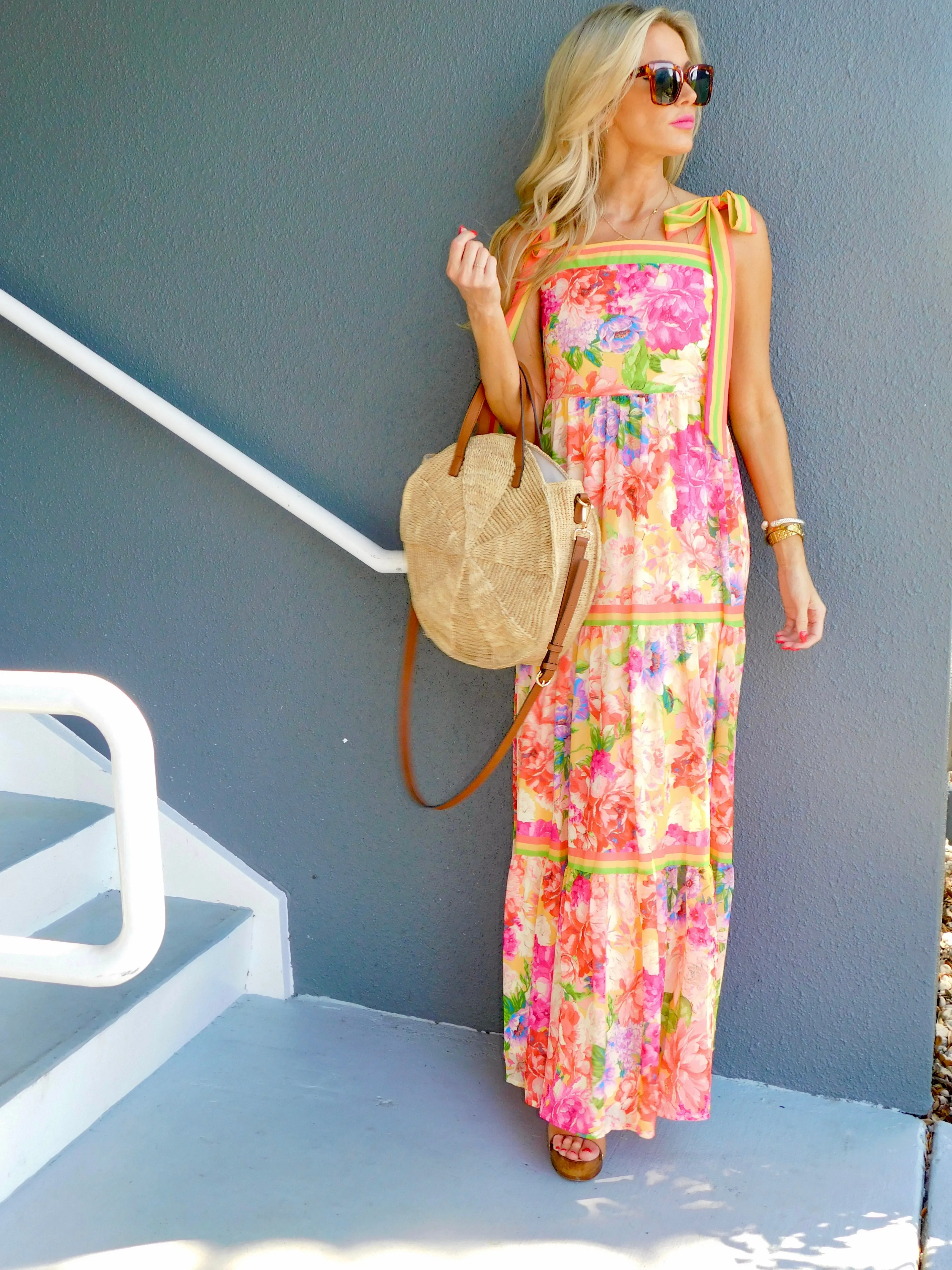 Botanical Print Maxi Dress