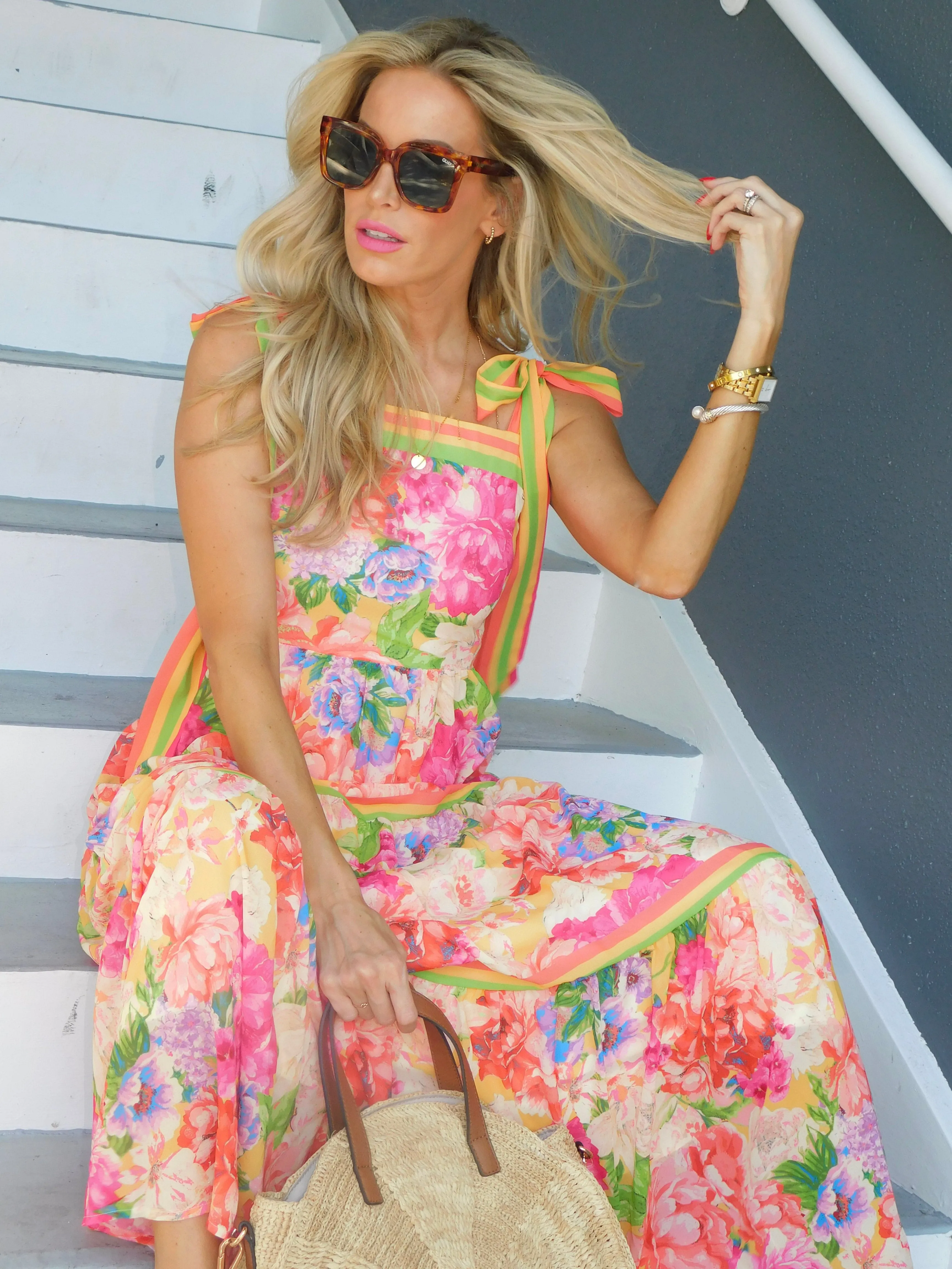 Botanical Print Maxi Dress