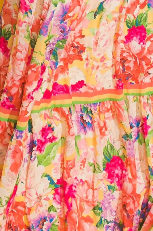 Botanical Print Maxi Dress
