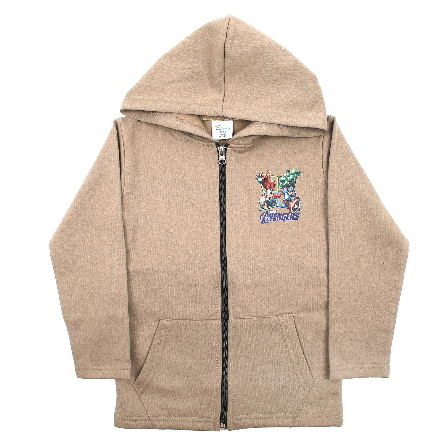 Boys Full Sleeves Hoodie - Light Brown