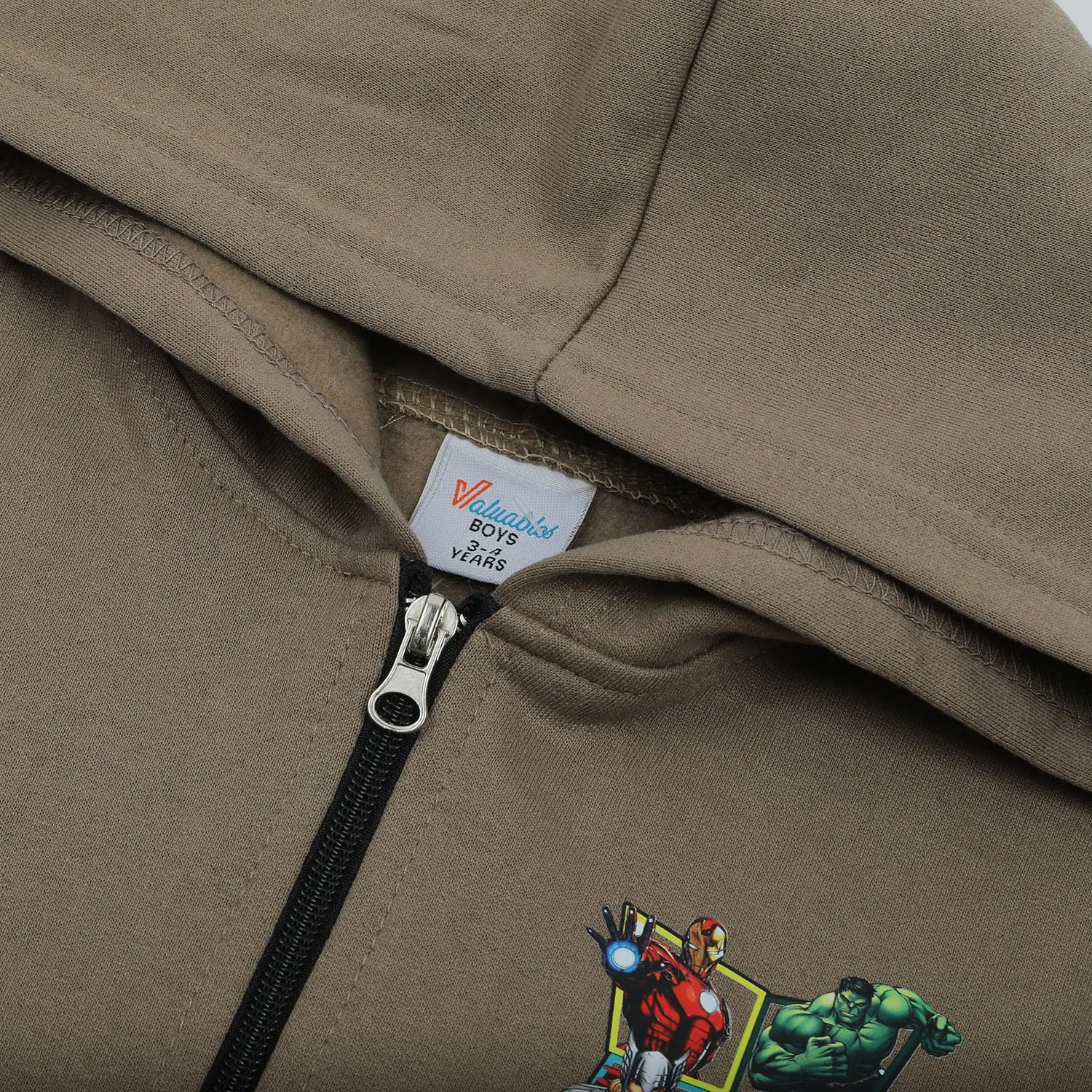Boys Full Sleeves Hoodie - Light Brown