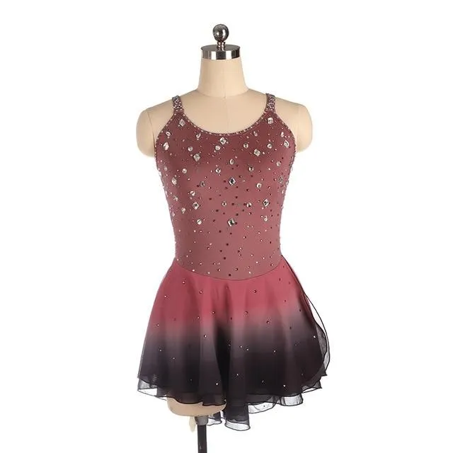 Brown Competition Figure Skating Dress BSU61121 Size Small