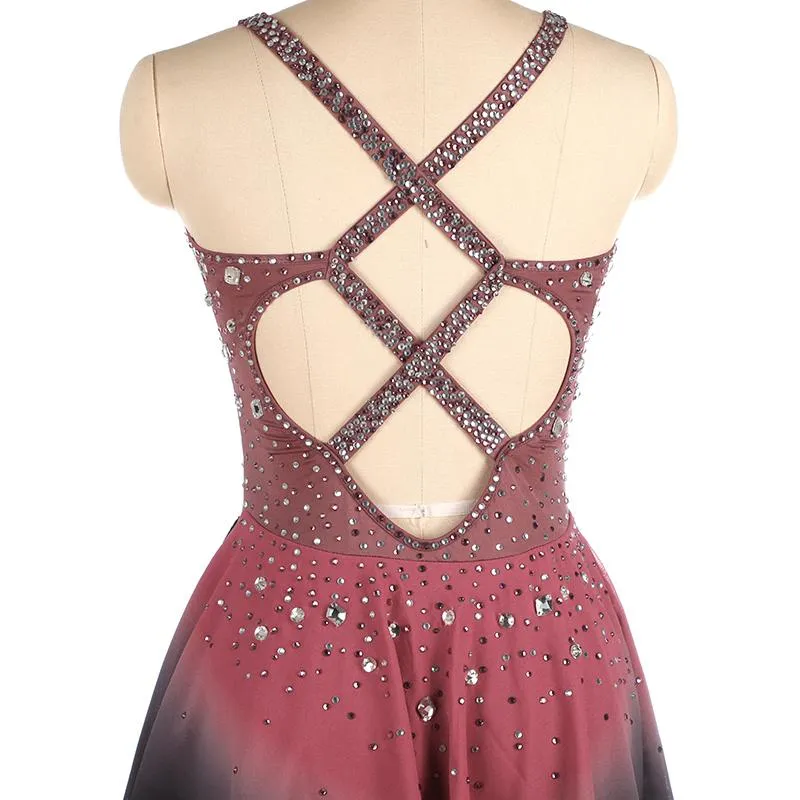 Brown Competition Figure Skating Dress BSU61121 Size Small