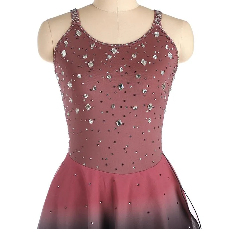 Brown Competition Figure Skating Dress BSU61121 Size Small