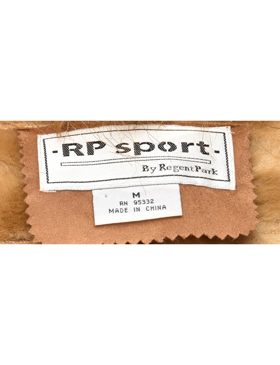 Brown Faux Shearling Y2K Coat - M