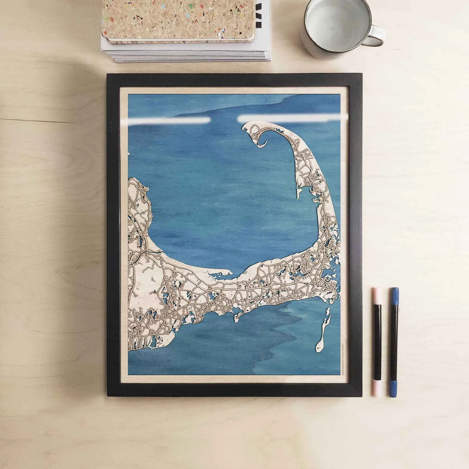 Cape Cod Wooden Map