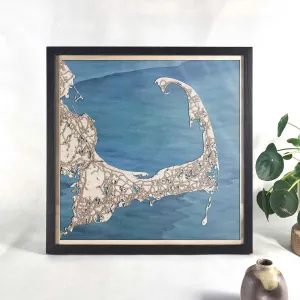 Cape Cod Wooden Map