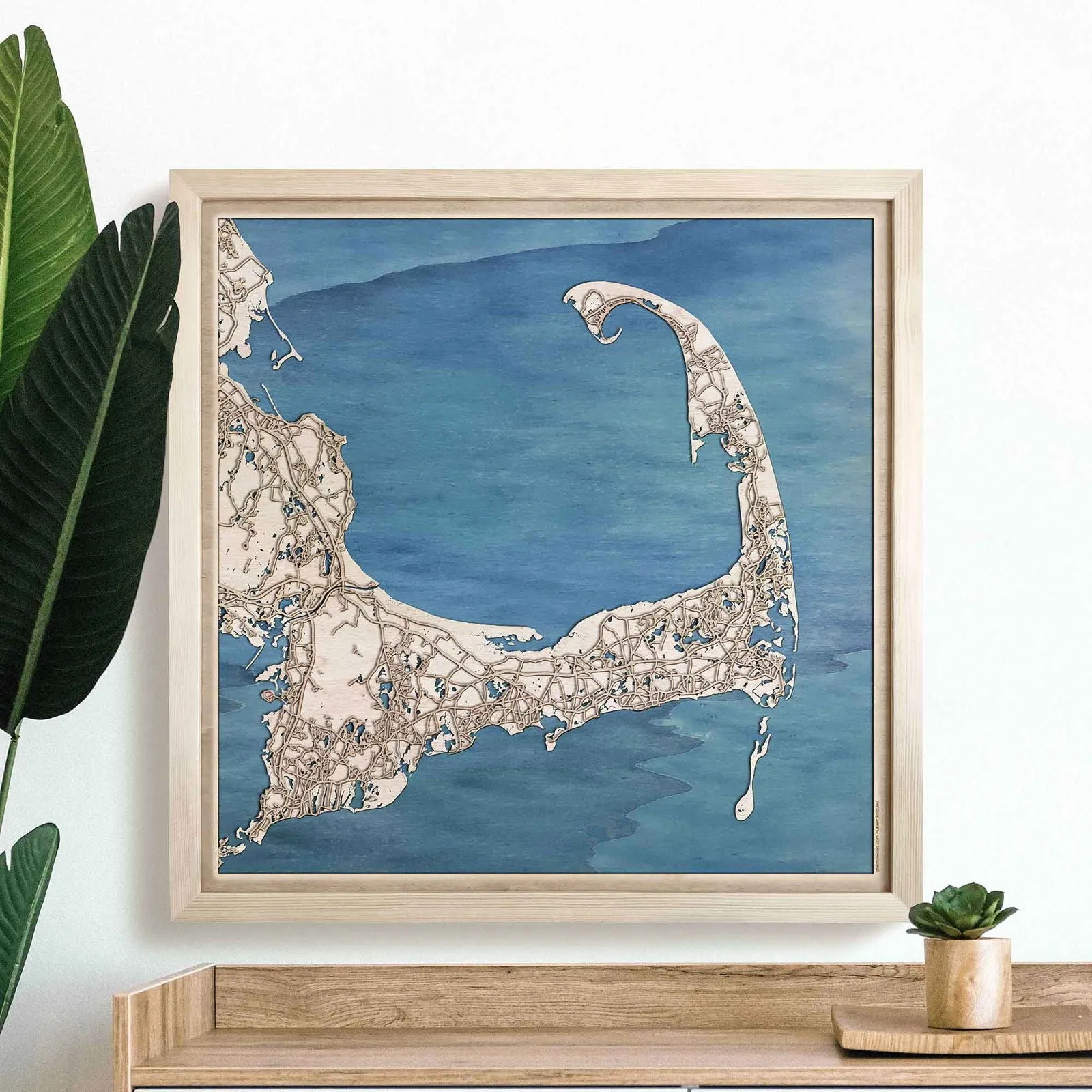 Cape Cod Wooden Map