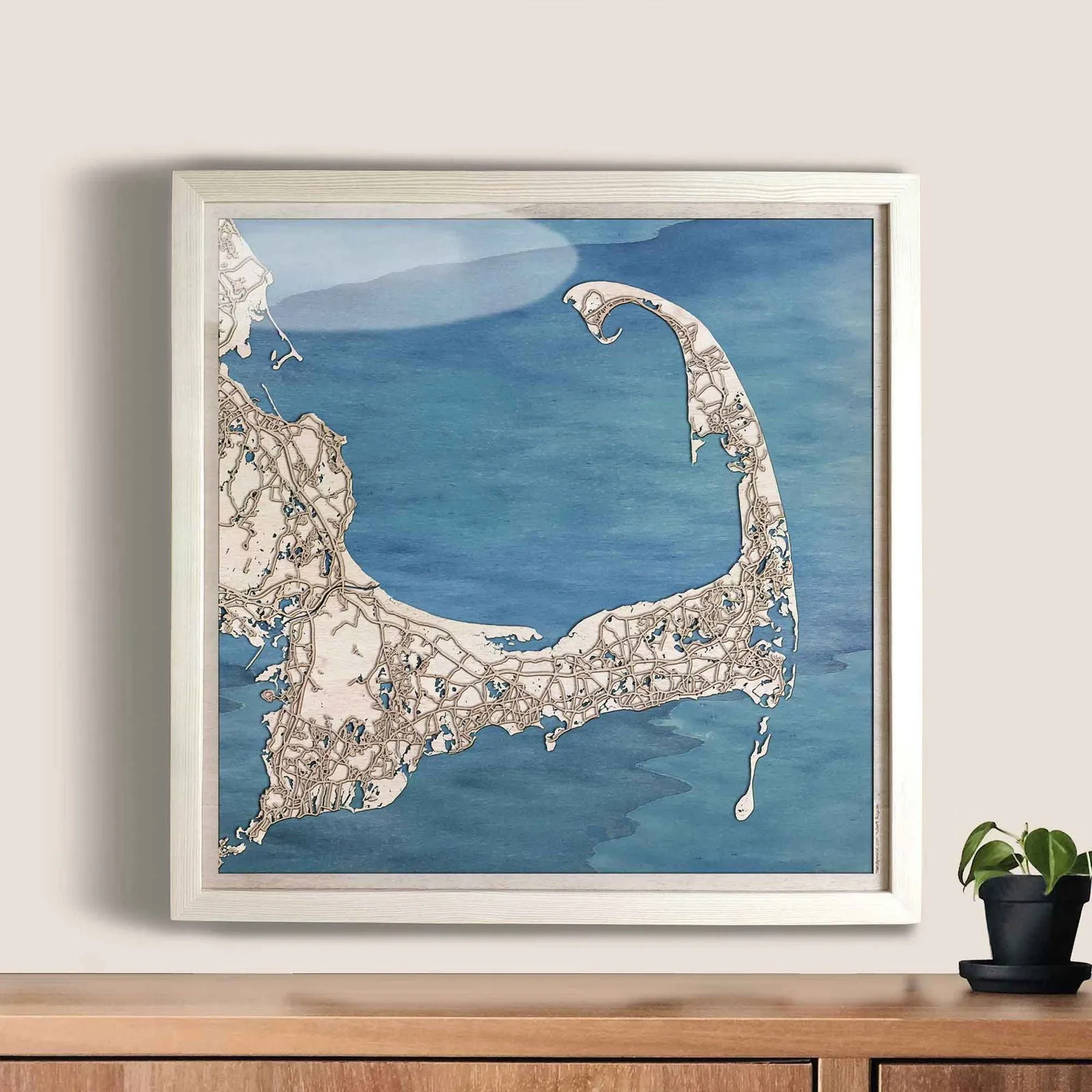 Cape Cod Wooden Map