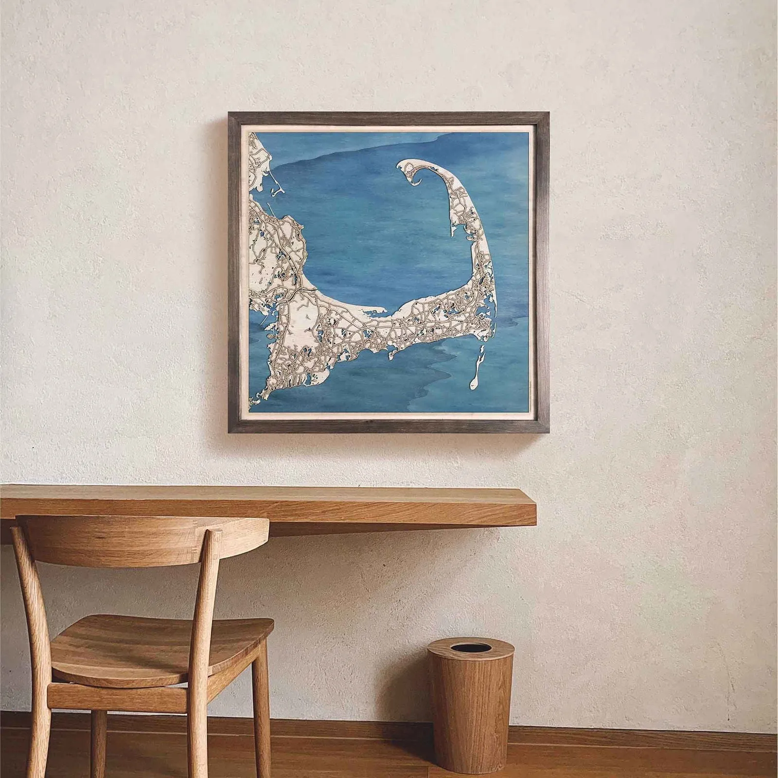 Cape Cod Wooden Map