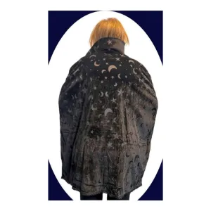 Cape en velours motif de lunes et étoiles