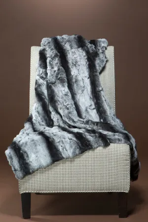 Chinchilla Rex Rabbit Fur Throw
