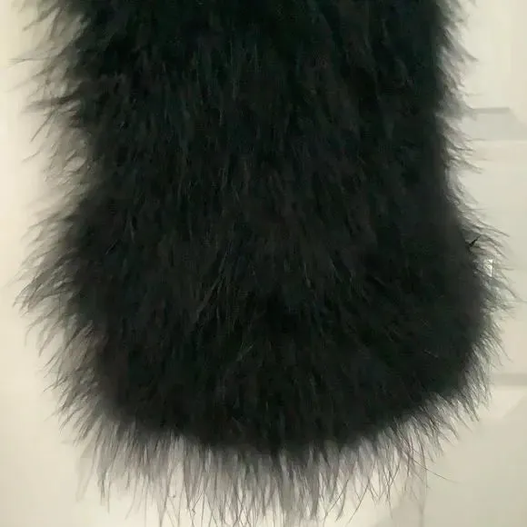 CLUB MONACO REAL FEATHER VEST SIZE XS BLACK