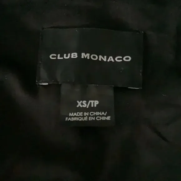 CLUB MONACO REAL FEATHER VEST SIZE XS BLACK