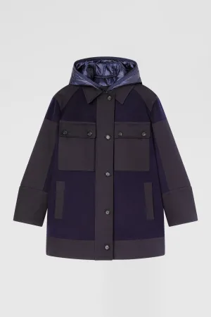 Coat with inner hooded padded jacket