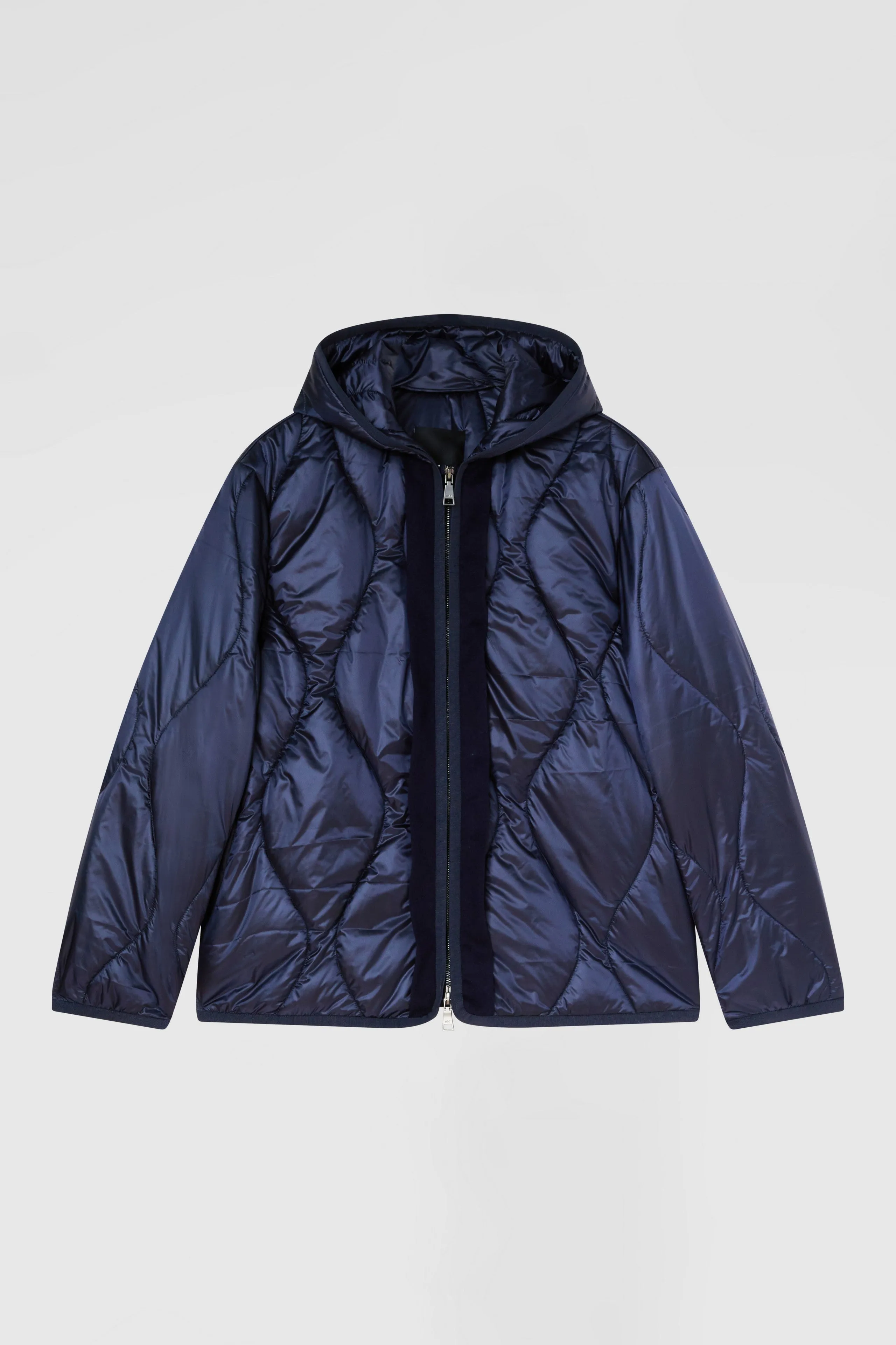 Coat with inner hooded padded jacket